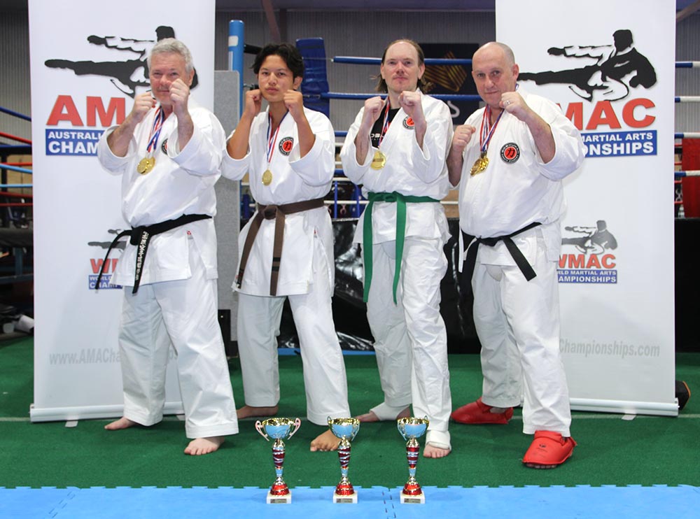 Goshukan Karate Academy ACT students Round 1 tournament winners of the Australian Martial Arts Championships in Canberra on 2 April 2023